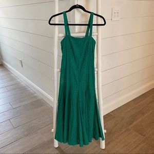 Green Maeve Lelia Anthropologie Eyelet Midi Dress